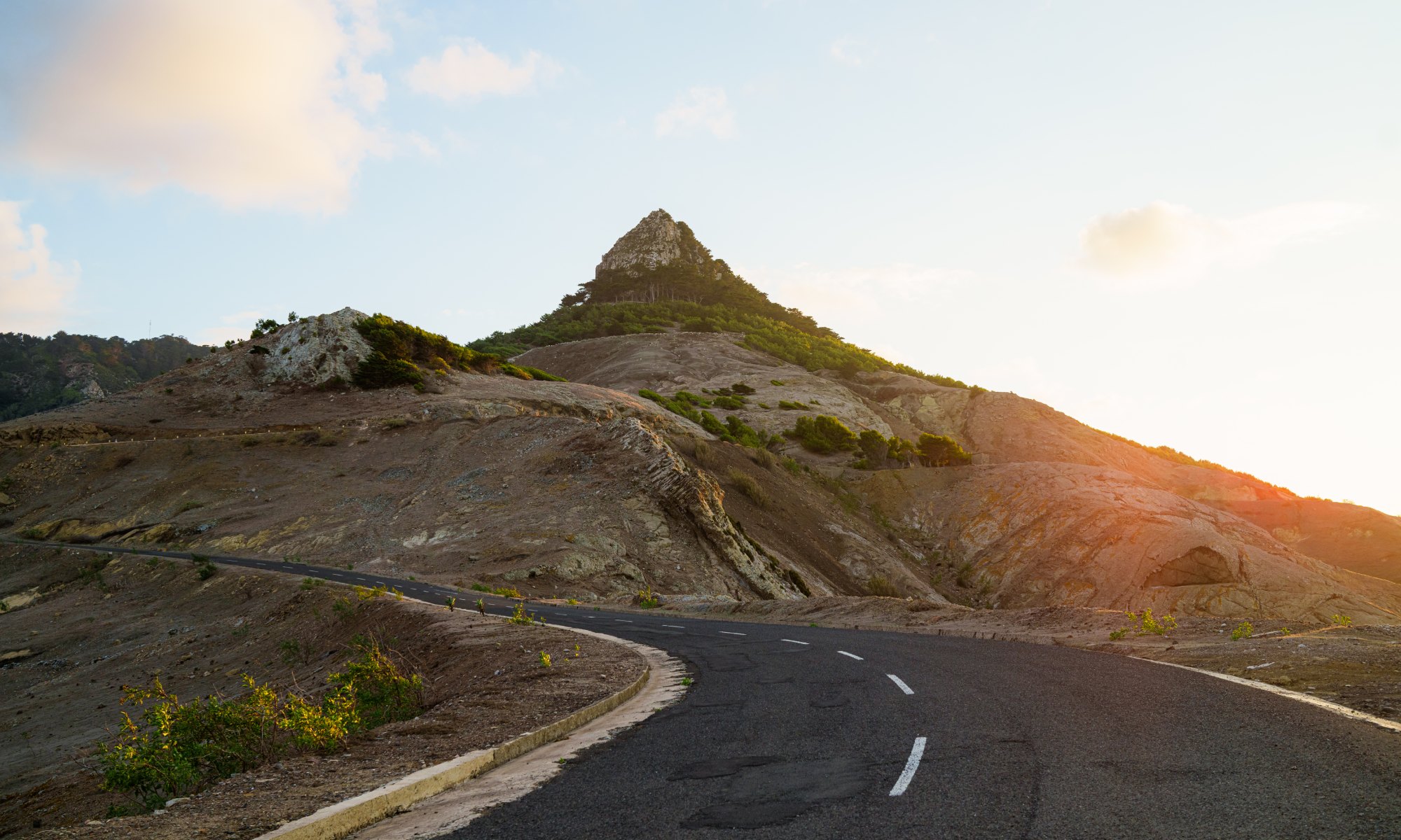 Driving landscape Porto Santo north coast